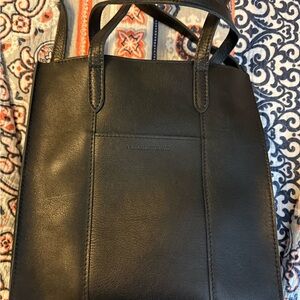Portland Leather Large Lola North/South Tote in Pebbled Black